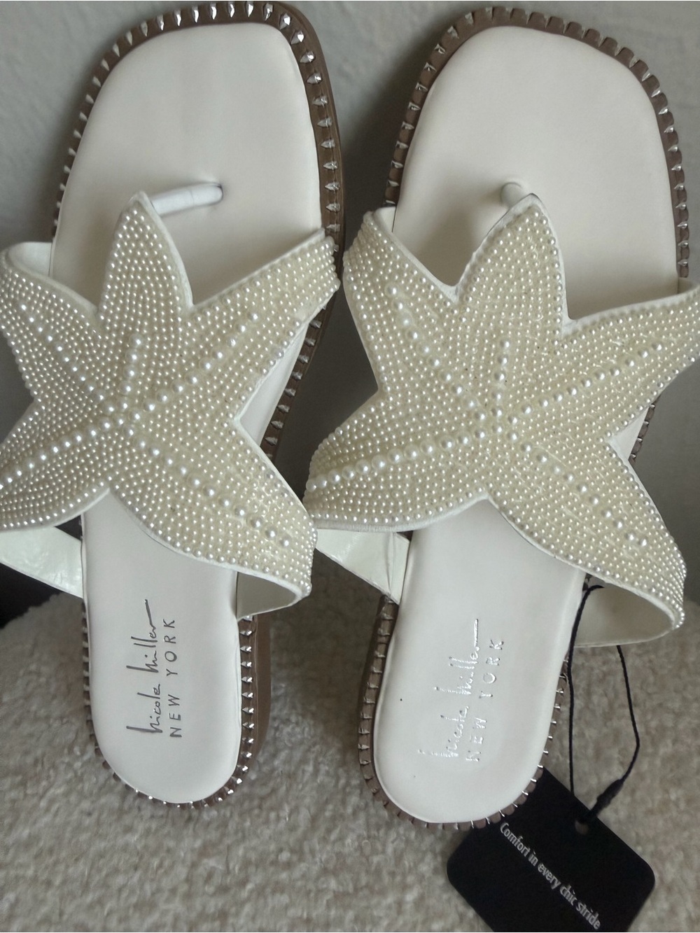 White Pearl Starfish Slide Sandals.. all size Avilable for size inbox plz